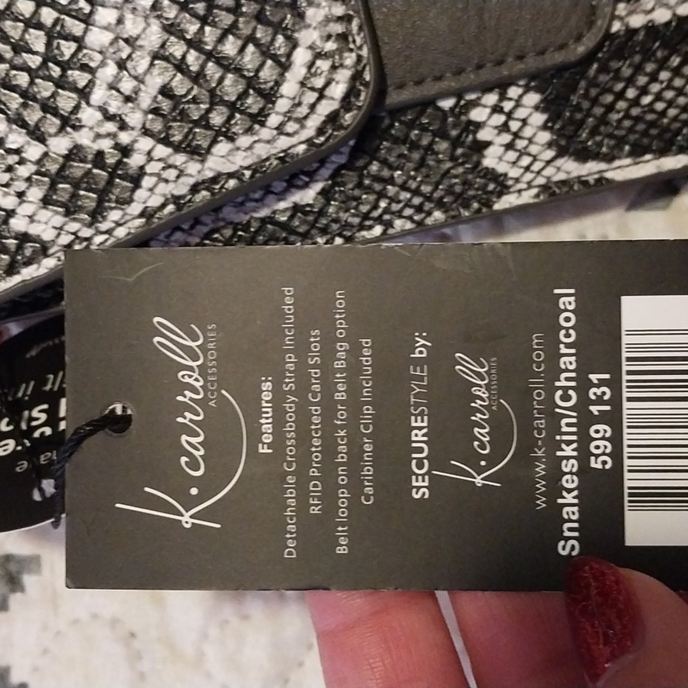 K Carroll Rfid Snakeskin Print Crossbody. NWT - Picture 5 of 14